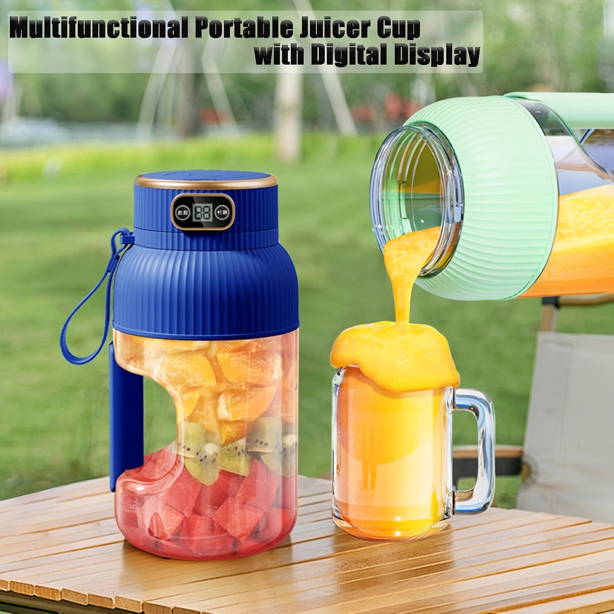 Portable Juicer Blender – Rechargeable Fruit & Smoothie Maker, Large Capacity, Compact Mixer for Travel, Gym & Outdoor Use