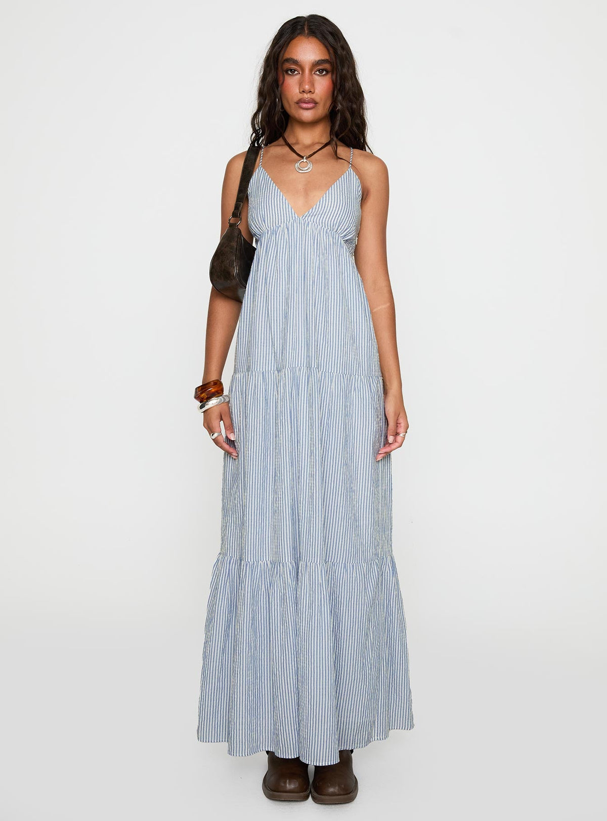 Lost Upstate Maxi Dress Blue Stripe