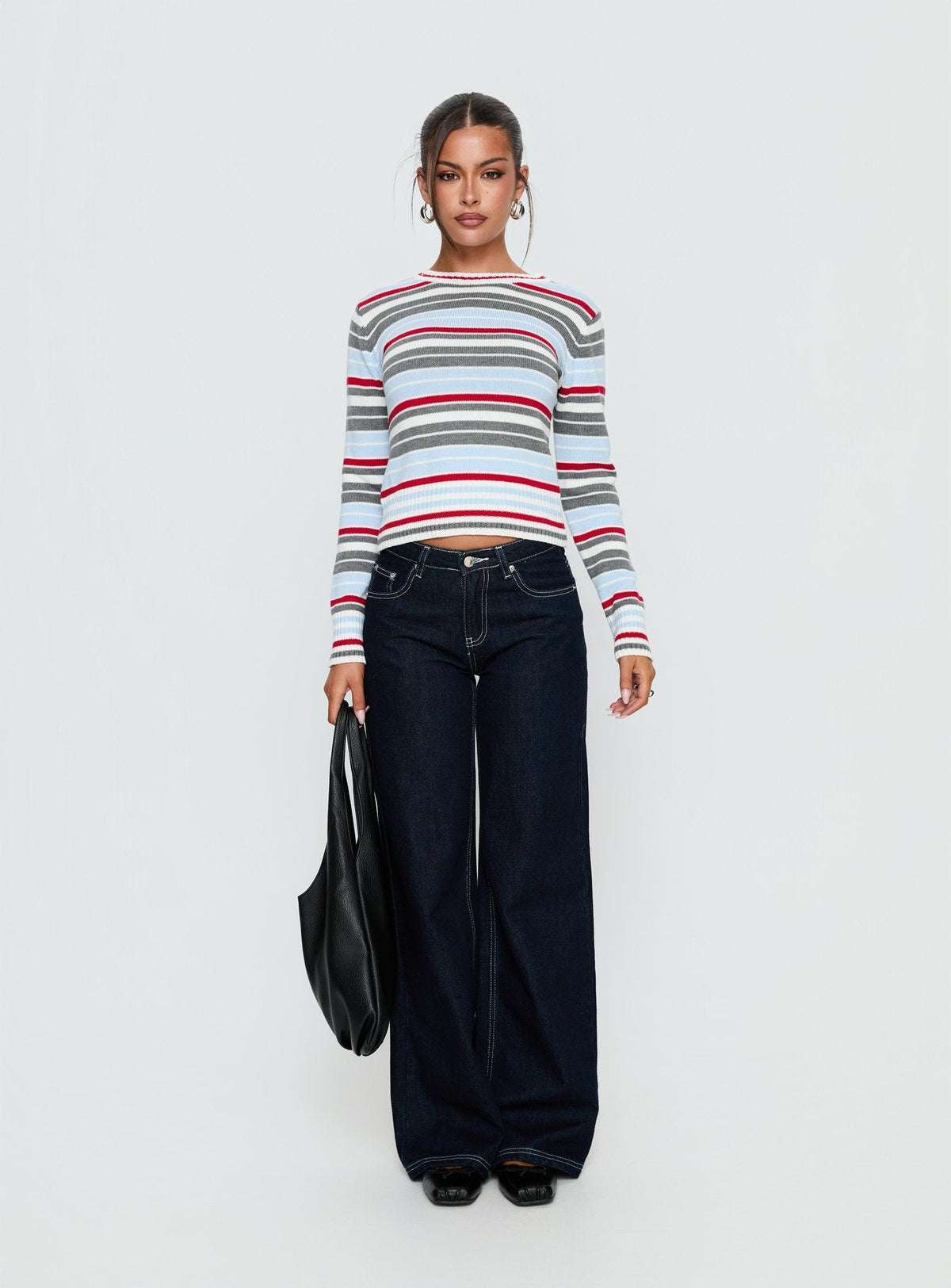 Briette Long Sleeve Top Blue / Red Stripe