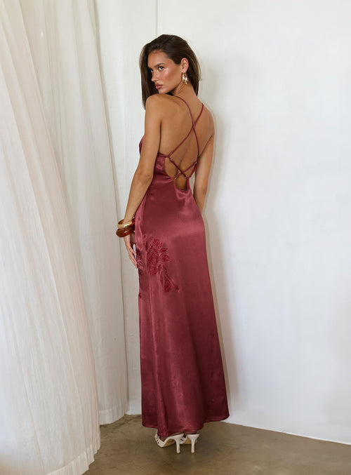 Catch You Up Beaded Maxi Dress Red