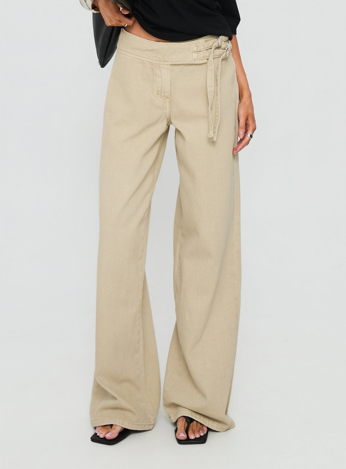 Boxie Mid Rise Wide Leg Jeans Washed Green