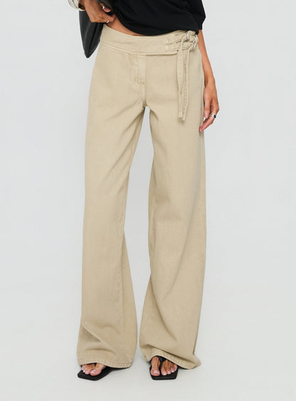 Boxie Mid Rise Wide Leg Jeans Washed Green