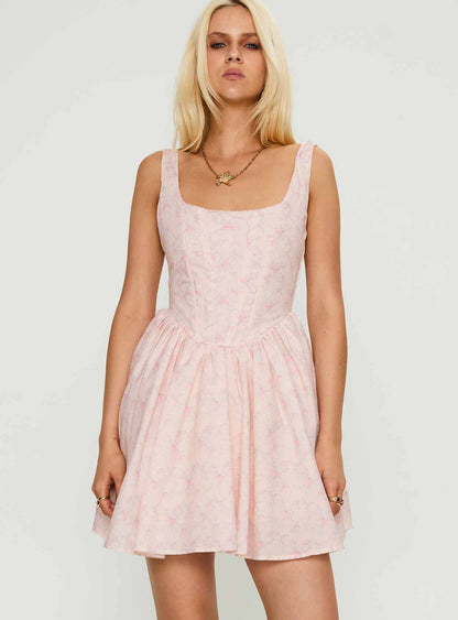 Bridgitte Corset Mini Dress Floral