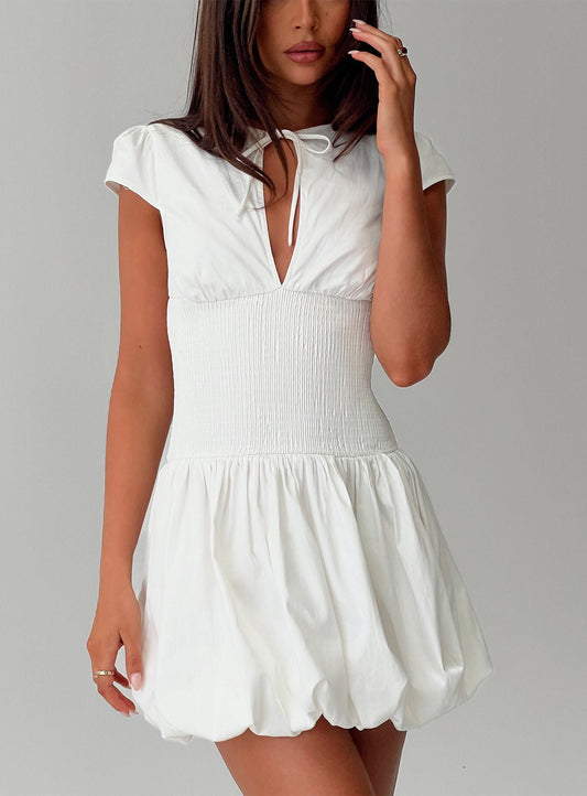 Ladybug Mini Dress White