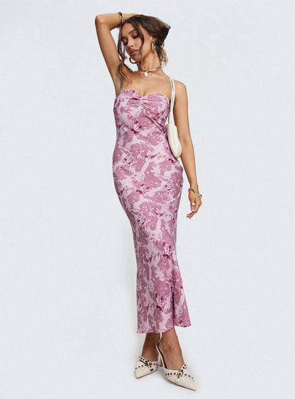 Abeila Strapless Maxi Dress Pink