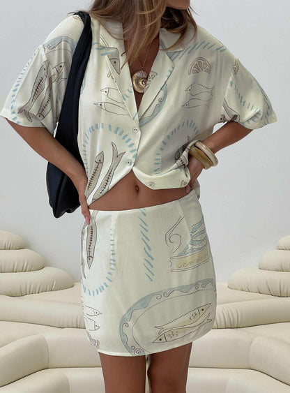 Caraliia Mini Skirt Cream