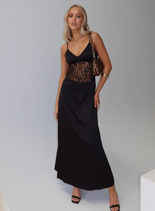 Captivate Lace Maxi Dress Black
