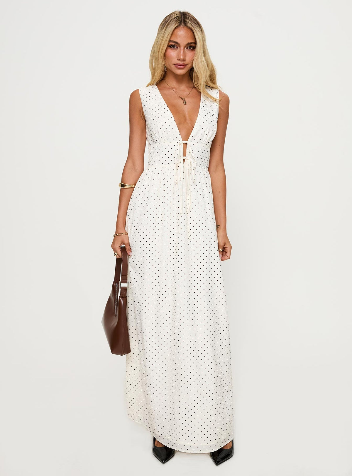 Pokey Maxi Dress Cream / Polka Dot