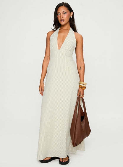 Caralyn Halter Maxi Dress Multi Stripe