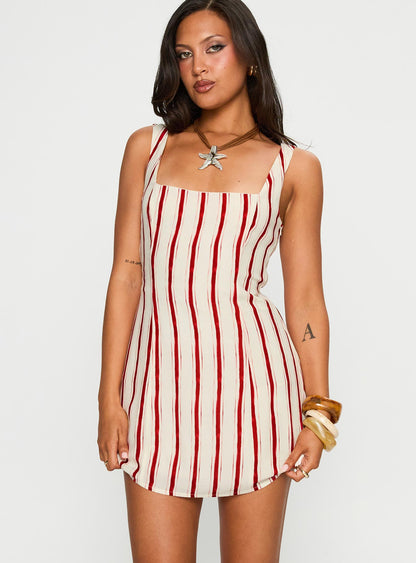Maris Mini Dress Red Stripe