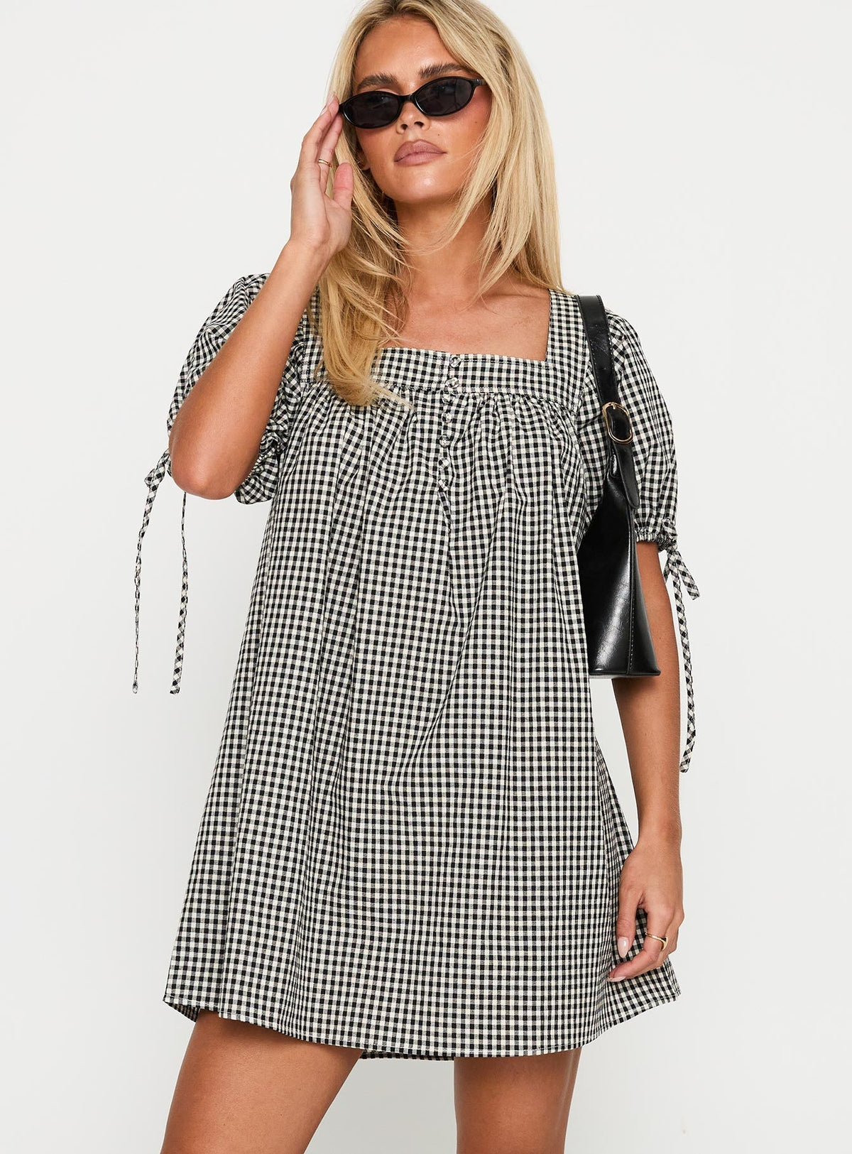 Lilibet Mini Dress Black Gingham