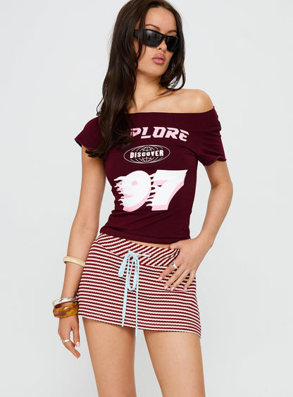 Bexi Textured Skort Red / White Stripe