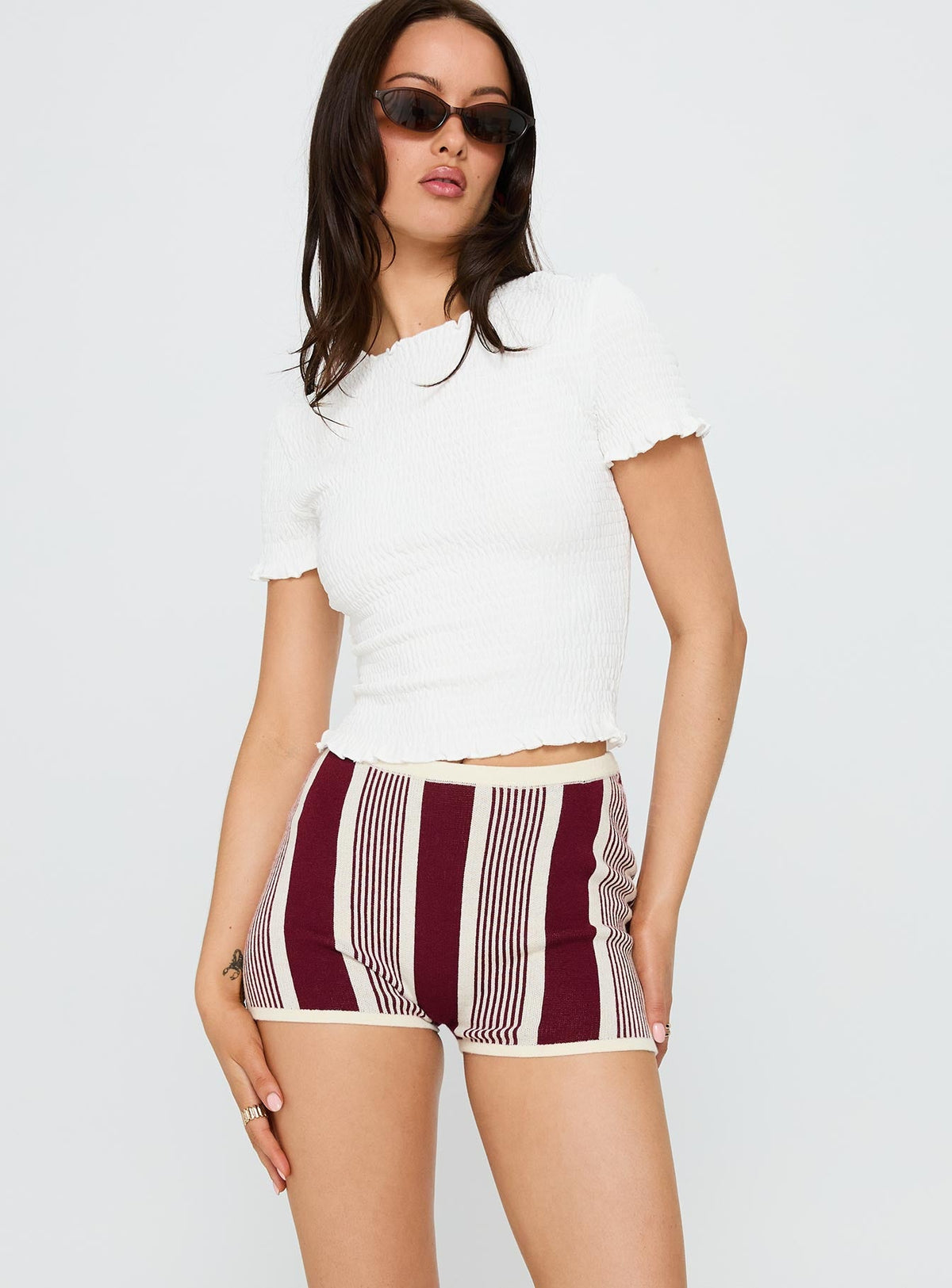 Annisten Knit Shorts Red / Cream Stripe