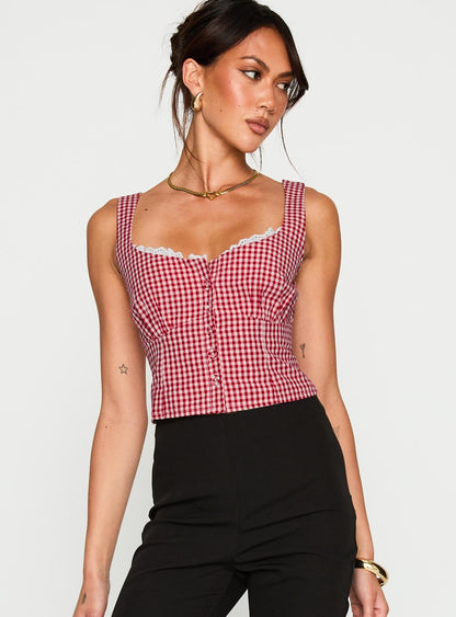Bruncheon Top Red / White