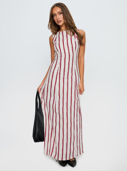Lewisa Maxi Dress Red Stripe
