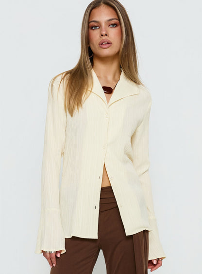 Beatris Long Sleeve Top Cream