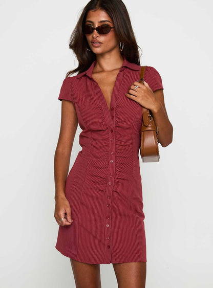 Arianwyn Mini Dress Burgundy