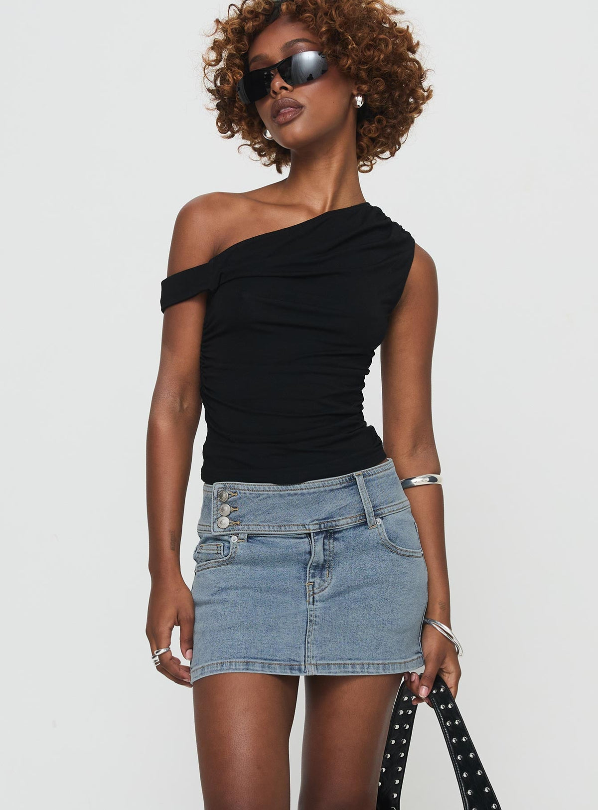 Brinkman Mini Skirt Light Wash Denim