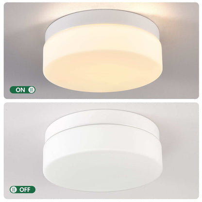 Modern 12-inch LED flush mount ceiling light fixture with acrylic diffuser and metal frame