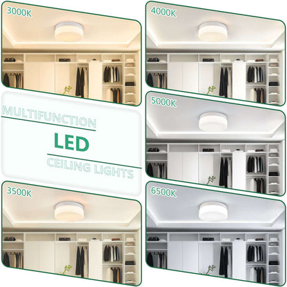 LED Flush Mount ceiling light fixture with sleek metal frame and acrylic diffuser
