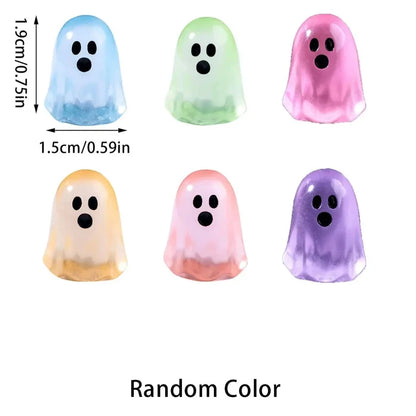 10Pcs Mini Luminous Ghost Figures Glowing At Night
