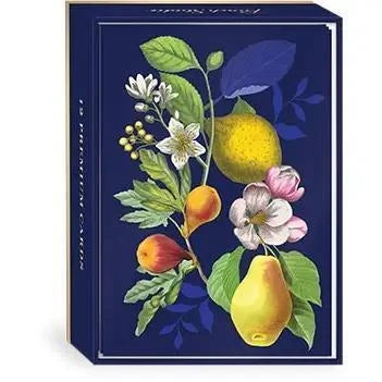 12 Ct Boxed Note Cards Vintage Floral Fruit