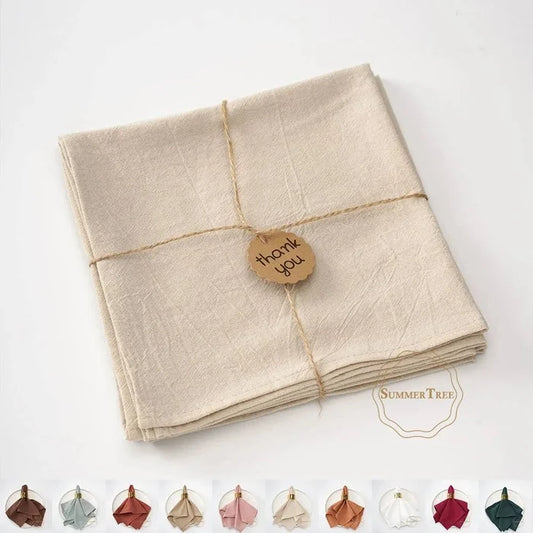 Set of 12 cotton cloth napkins in various colors measuring 40x40cm