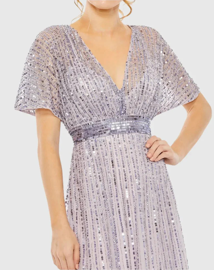 Cocktail Sequin Tea Length Formal Dress Sequin Tea Length Mac Duggal 14007