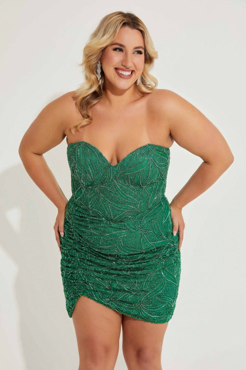 Primavera Couture 14068 Plus Size Short Fitted Cocktail Dress