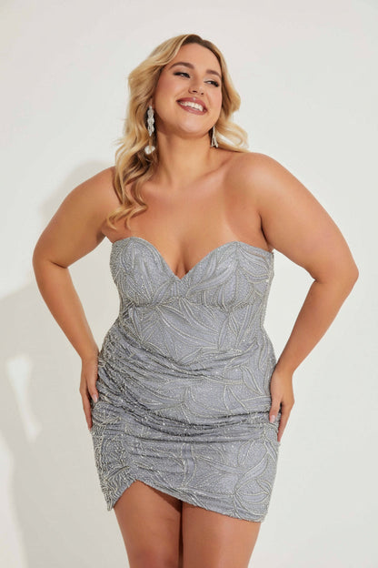 Primavera Couture 14068 Plus Size Short Fitted Cocktail Dress