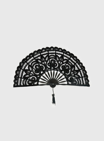 Bossa Nova Lace Fan Black