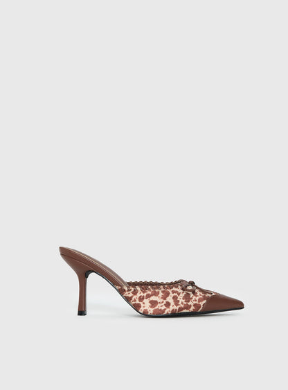 Boardroom Pointed Toe Heels Caramel Cow
