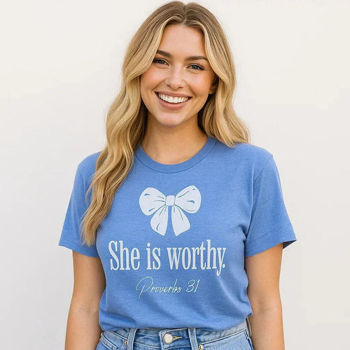 She is worthy Proverbs 31 T-shirt Inspirational Tee