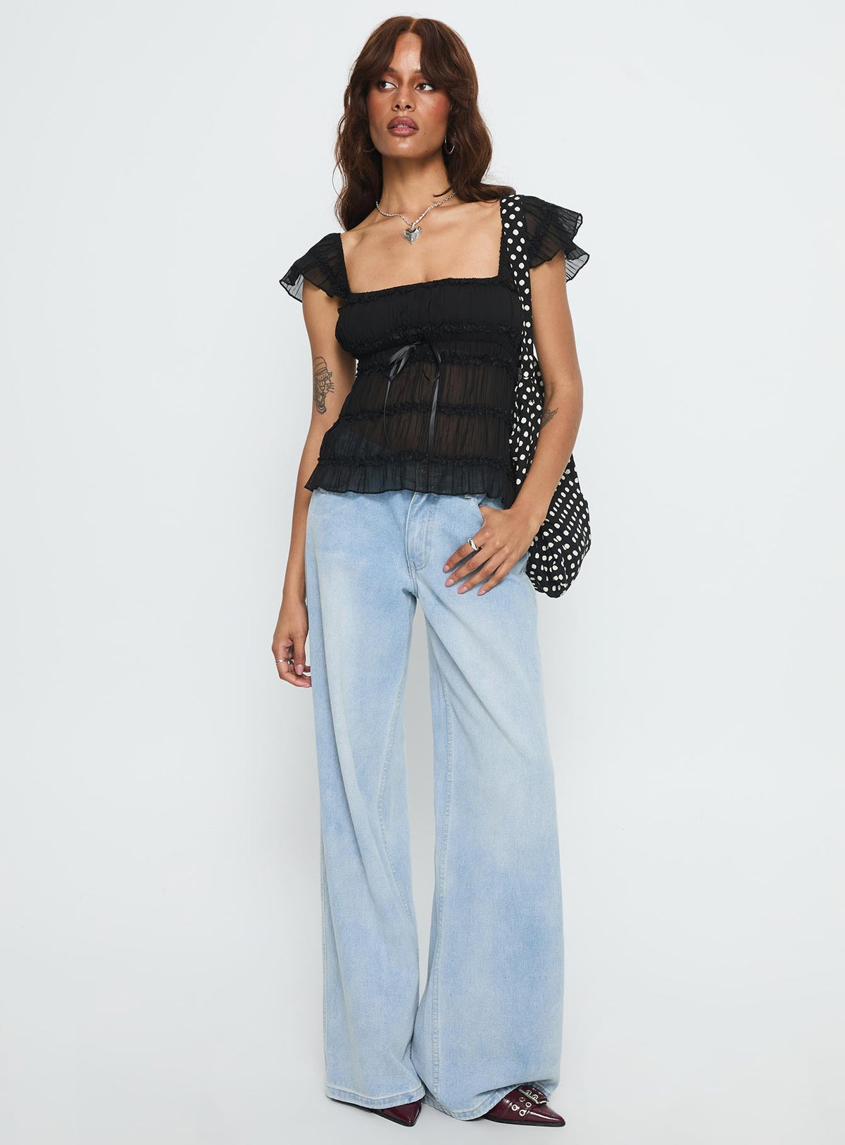 Brighter Than Stars Tiered Top Black
