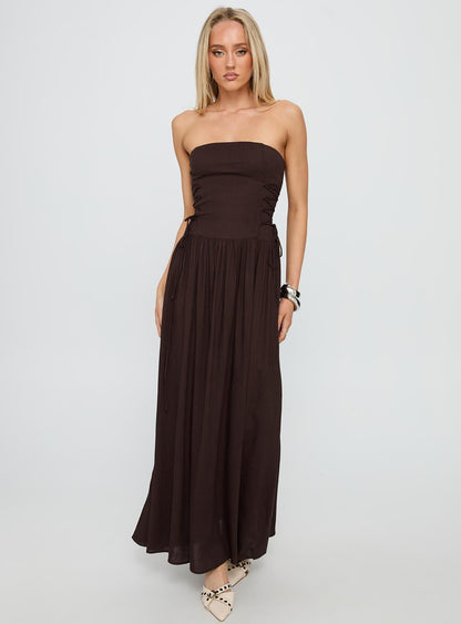 So Far So Good Maxi Dress Chocolate
