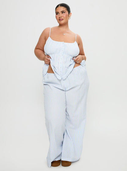 Cassini Set Blue Stripe Curve