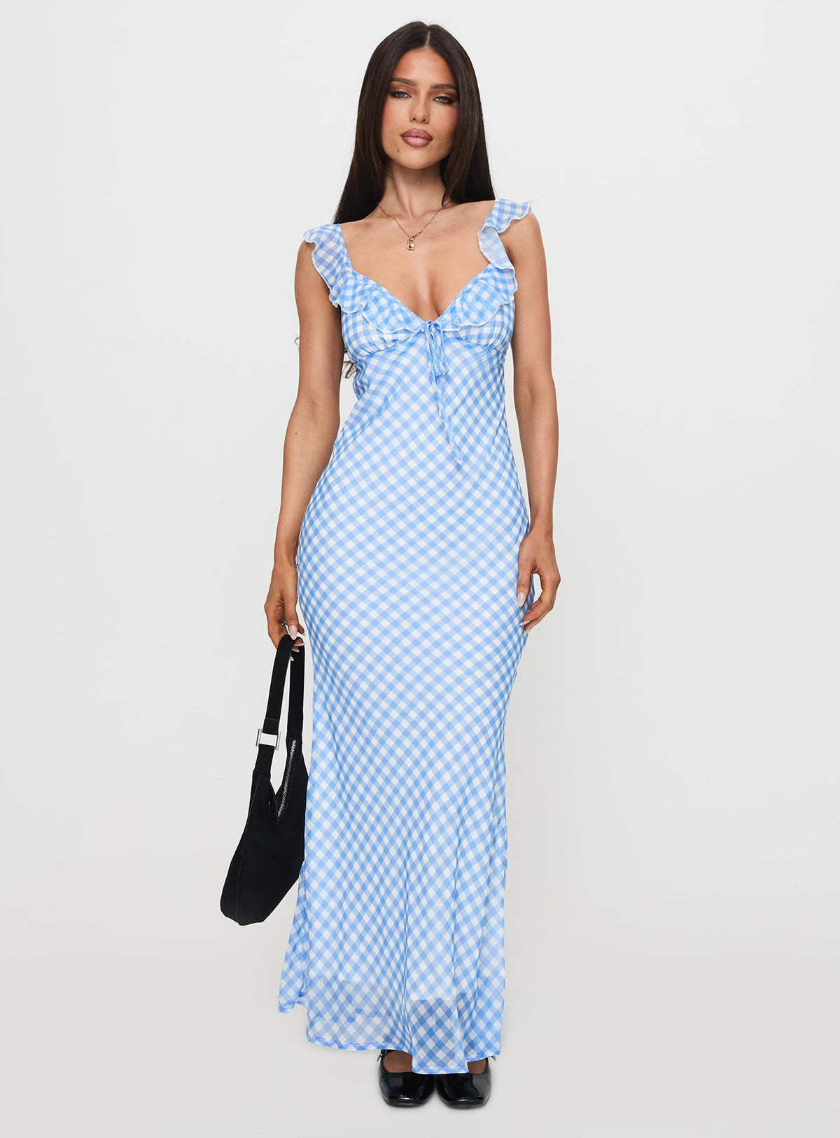 Brigette Maxi Dress Blue Gingham