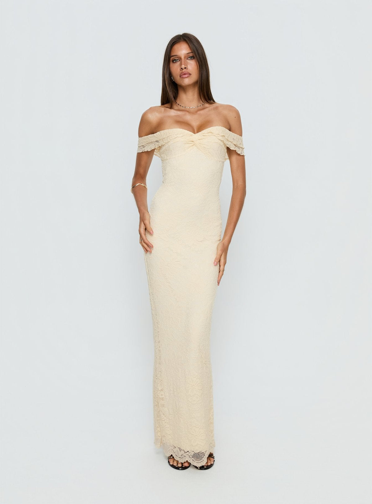 Anabeila Strapless Maxi Dress Lemon