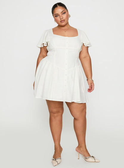 Forever More Mini Dress White Curve
