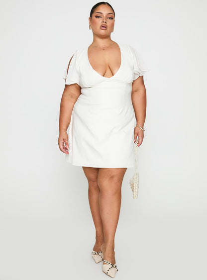 Florie Corset Mini Dress White Curve