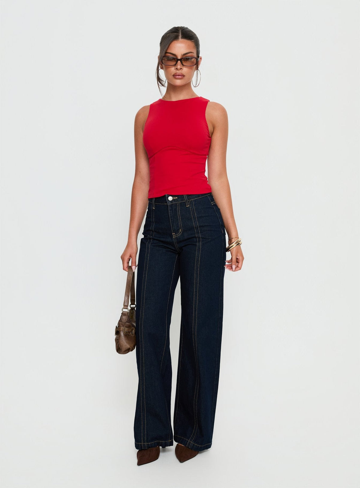 Cadance High Rise Straight Leg Jeans Indigo