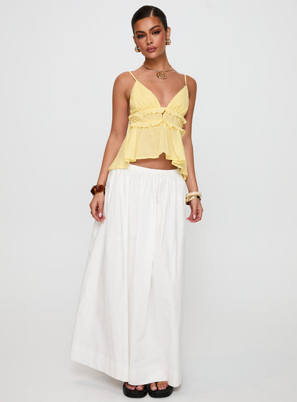 Blondelle Frill Detail Top Yellow