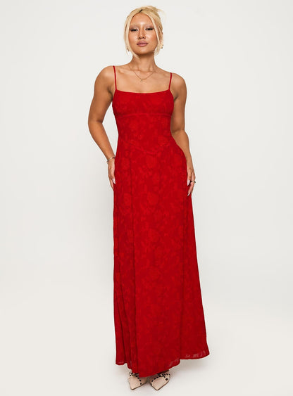 South Of France Maxi Dress Red