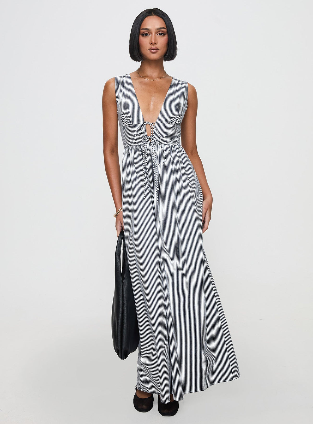 Pokey Maxi Dress Black / White Stripe Petite