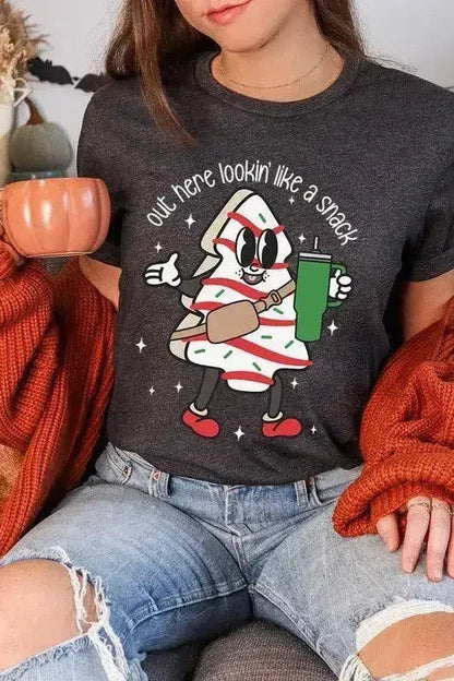Christmas Cookie Graphic T-Shirt - "Lookin' Like a Snack" | Femstylo