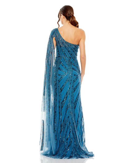Long One Shoulder Formal Dress One Shoulder Detail Mac Duggal 20528