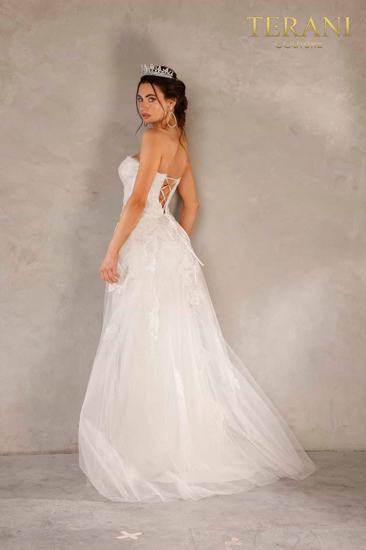 Terani Couture 2111P4055 Strapless Long Prom Dress