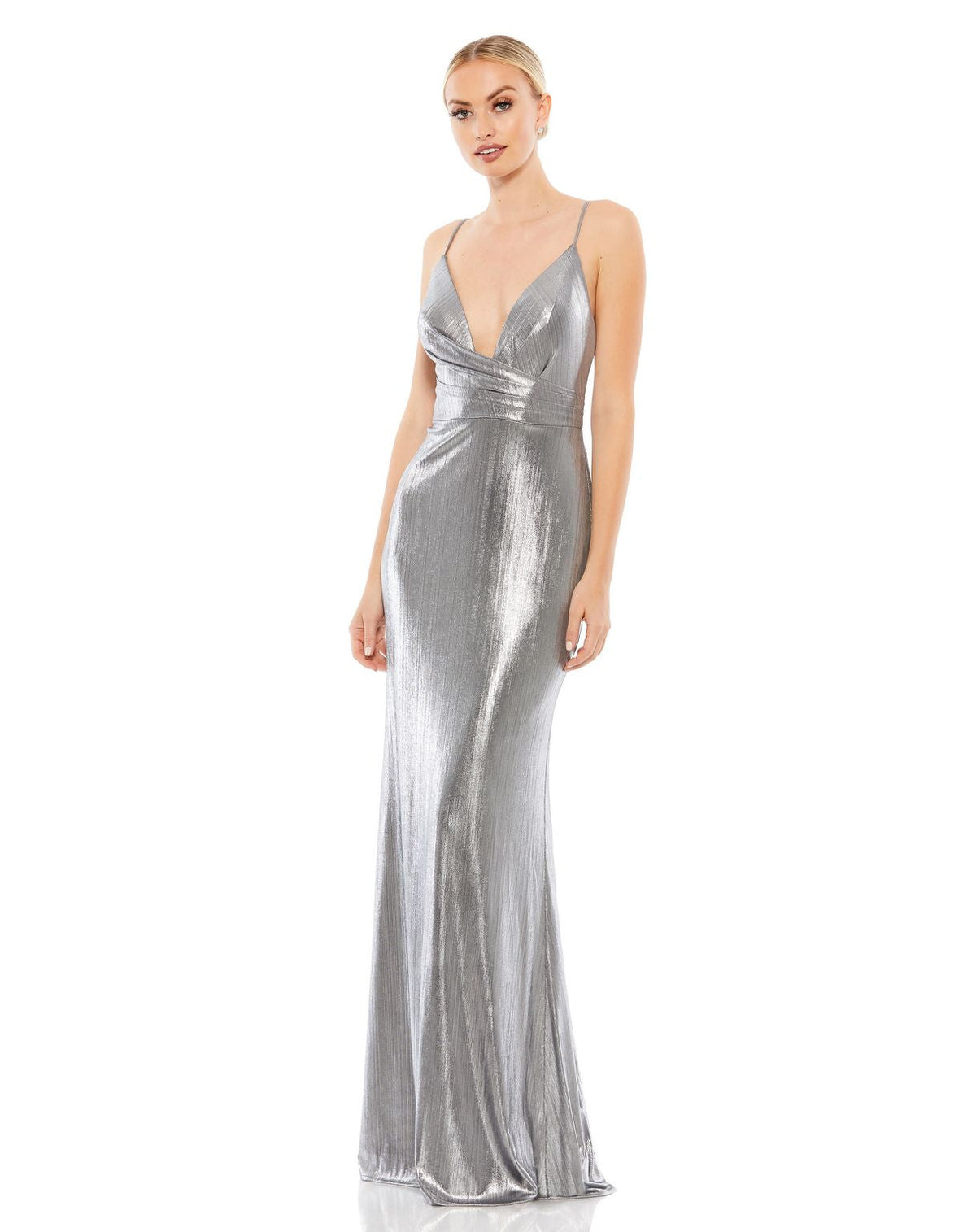 Prom Long Formal Metallic Dress Metallic Fabric Mac Duggal 26408