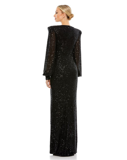 Long Sleeve Sequin Evening Formal Dress Long Sleeve Sequin Evening Mac Duggal 26722
