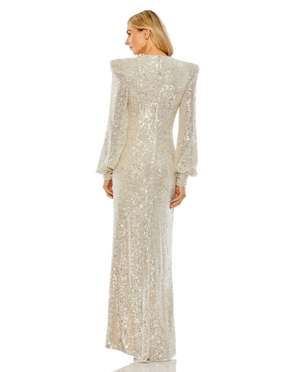 Long Sleeve Sequin Evening Formal Dress Long Sleeve Sequin Evening Mac Duggal 26722